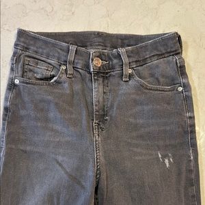 Topshop Gray Skinny High-Waisted Jeans